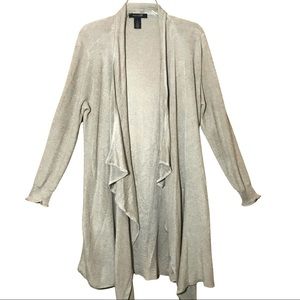 White House Black Market Tan with gold shimmer sweater size M